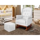 Ver imagem 2 de Poltrona de Amamentação Leticia Canoa Balanço com Puff Reto Maternidade Corino Branco - Phoenix Baby