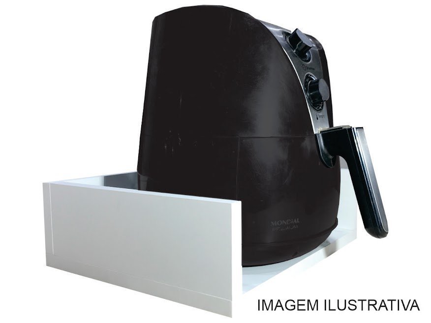 Prateleira Nicho Para Air Fryer E Cafeteira Branco Mdf 18 Mm - 1