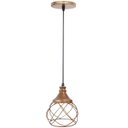 Ver imagem 1 de Pendente Aramado Esfera Balonê Cobre Rose Gold Lustre Luminária Teto Regulável Sala Cozinha Agp Ilum
