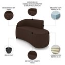 Ver imagem 3 de Sofá 2 Lugares para Sala 140cm Orgânico Wendi Suede Marrom I01 - Mpozenato