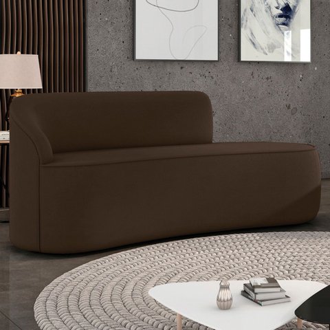 Sofá 2 Lugares para Sala 140cm Orgânico Wendi Suede Marrom I01 - Mpozenato