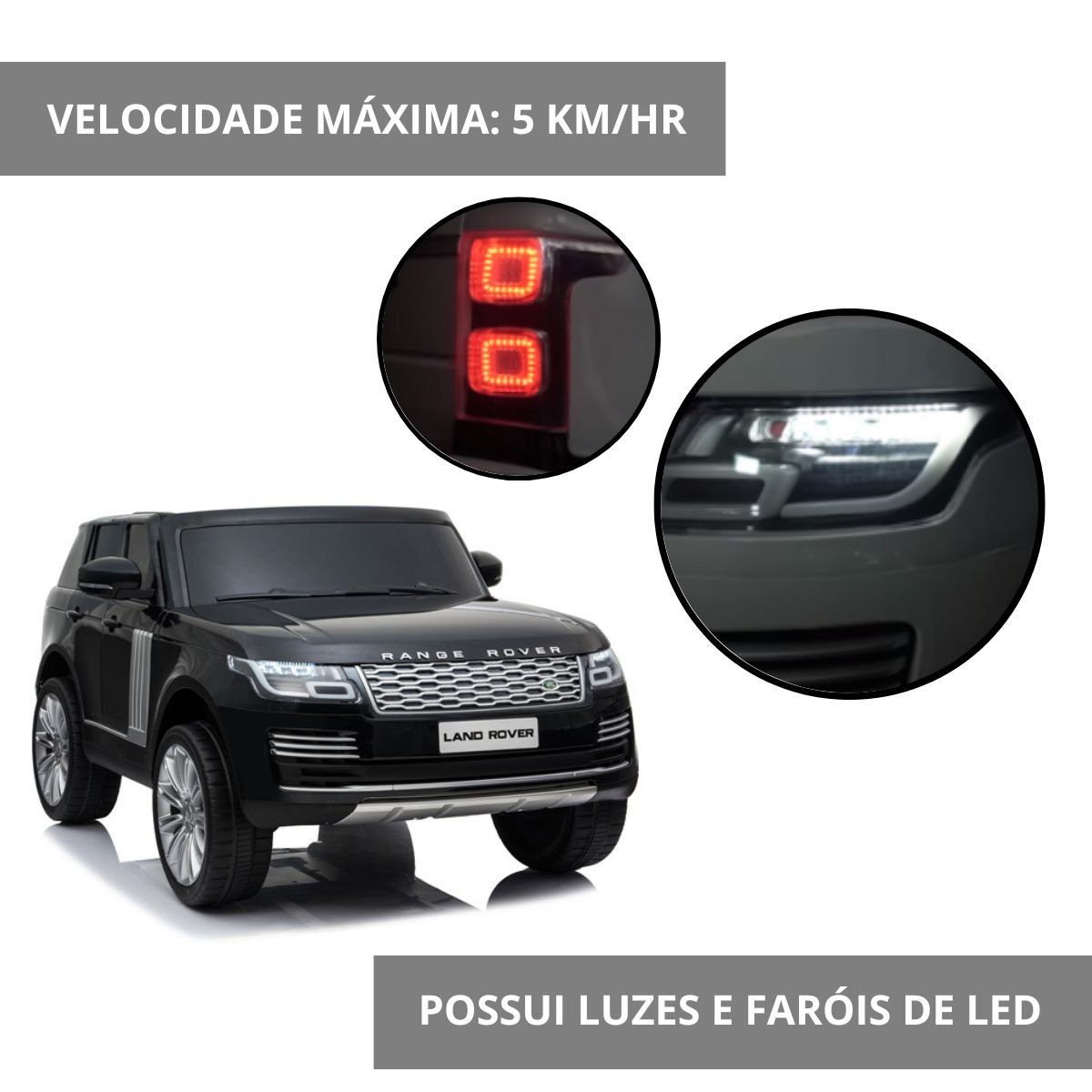 Mini Carro Elétrico Infantil 24v Range Rover Banco de Couro Mp5 Controle Brinqway Bw-122mp5 Bw-122mp - 5