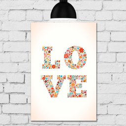 Placa Decorativa MDF LOVE Flores 30x40 - 1