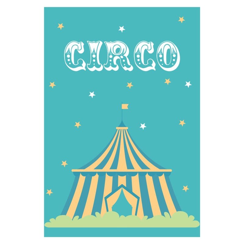 Placa Decorativa Infantil Circo Tenda MDF 20x30cm - 2