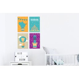 Placas Decorativas Circo Infantil MDF 30x40cm Kit 4un - 3