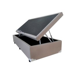 Base Cama Box Baú Solteiro Corino Bege 43x88x188 - 2
