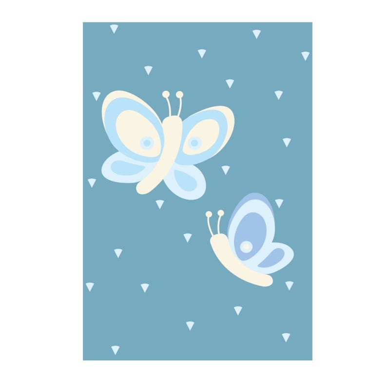 Placa Decorativa Infantil Coruja Baby Azul Borboletas 20x30 - 2