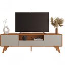 Ver imagem 1 de Rack Sinus 180 para TV 55" 180cm MDF com Gavetas Off White Mavaular Móveis