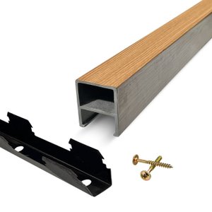 Combo 5 Brises de Teto Freijó Wpc Interno + Kit Instalação