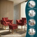 Ver imagem 4 de Kit 2 Poltronas Decorativa e Puff Para Sala Recepção Manicure Consultório Quarto Alice Suede