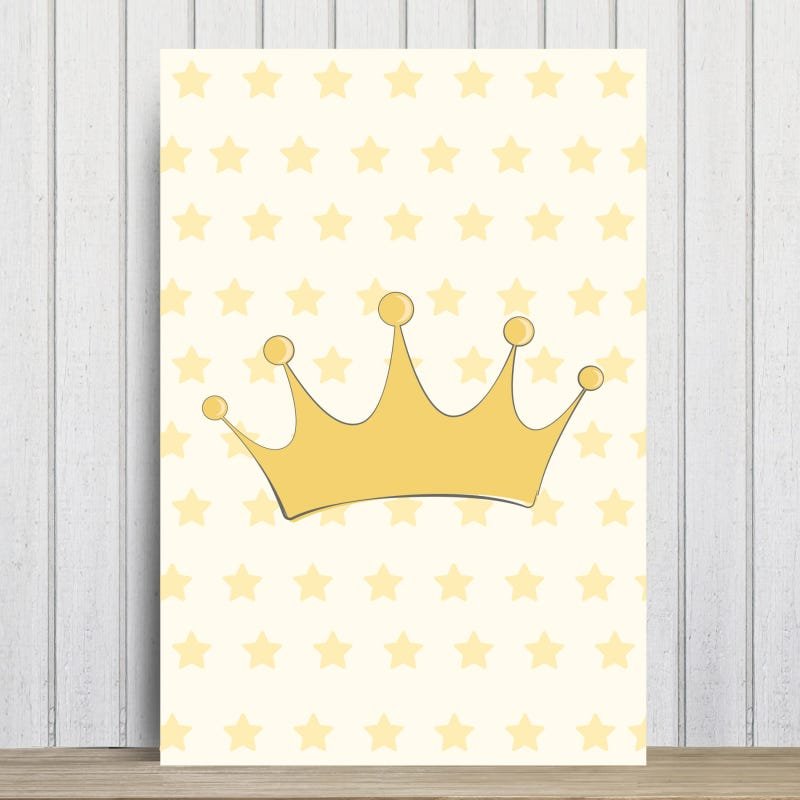 Placa Decorativa Quarto Bebê Ursinha Princesa Coroa 20x30cm - 1