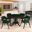 Ver imagem 1 de Conjunto Mesa de Jogos Carteado Bellagio Tampo Reversível e 4 Cadeiras Madeira Poker Base Estrela Ve
