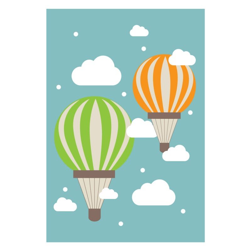 Placa Decorativa Infantil Balões e Nuvens 30x40cm - 2