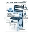 Ver imagem 2 de Cadeira de Cozinha Life Industrial Reforçada Preta 85c Estampada Ramado Preto