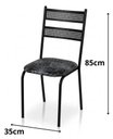 Ver imagem 3 de Cadeira de Cozinha Life Industrial Reforçada Preta 85c Estampada Ramado Preto