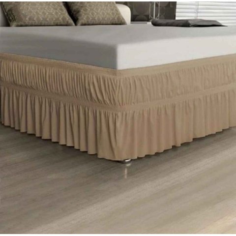 Saia para Cama Box Casal Padrão Caqui