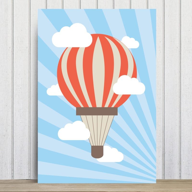 Placa Decorativa para Quarto de Menino Balões Kit 4un 20x30 - 3