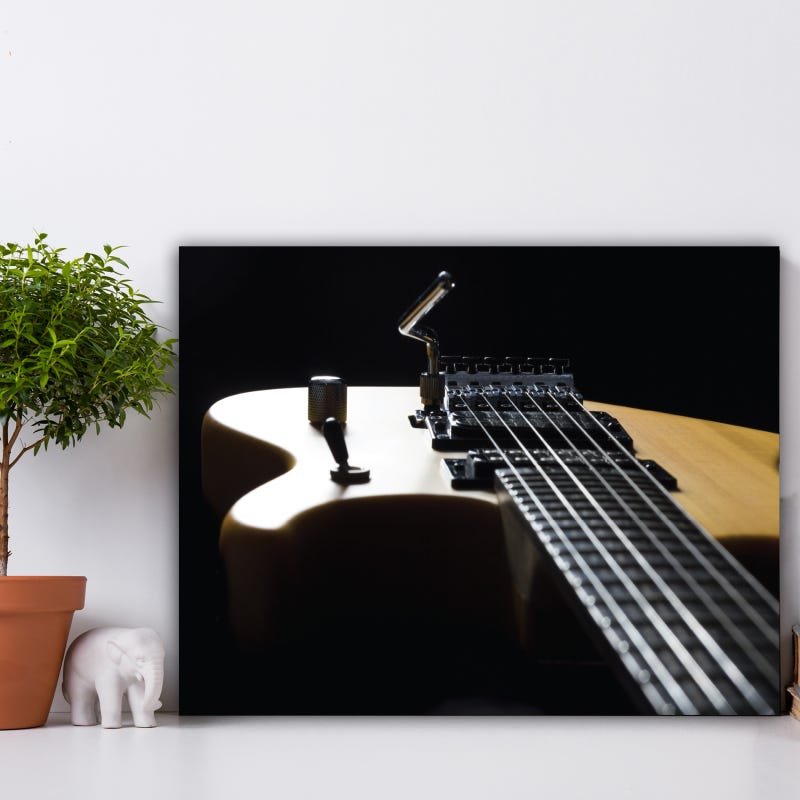 Placa Decorativa MDF Música Guitarra Fundo Preto 20x30cm - 1