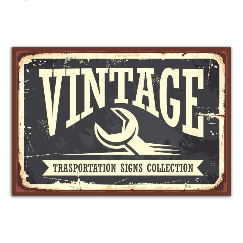 Placa Decorativa Vintage Carros Transportation 20x30cm - 1