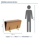 Ver imagem 3 de Bar Aparador Vértice - Cor: Natural - Metal: Dourado