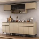 Ver imagem 1 de Armário de Cozinha Completa Atlanta Smart C Vidro Carraro Amêndoa