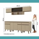 Ver mais imagens de Armário de Cozinha Completa Atlanta Smart C Vidro Carraro Amêndoa