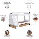 Ver imagem 3 de Treliche Infantil com Escada e Nichos Infix C06 Branco/aveiro - Mpozenato