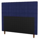 Ver imagem 1 de Cabeceira Cama Box Casal King Size Parisis 195cm Veludo Azul - Abmaza