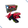 Brinquedo Carrinho Que Vira Robô Dinossauro Com Luz Som 2 Modos:Vermelho - 3