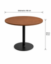 Ver imagem 3 de Mesa Redonda 90cm Tampo MDF Resistente e Base de Aço Tampo Marrom