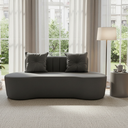 Ver imagem 1 de Sofá 3 Lugares Orgânico Curvo Madrid 180cm Suede Cinza