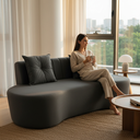Ver imagem 2 de Sofá 3 Lugares Orgânico Curvo Madrid 180cm Suede Cinza