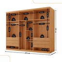 Ver imagem 3 de Guarda Roupa Casal Coliseu 100 Mdf 6 Portas e 6 Gavetas Moderna Mobília