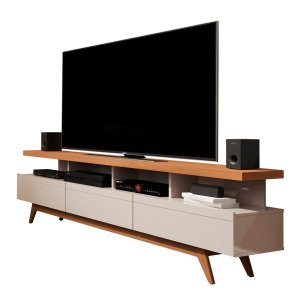 Rack 1.80 P/tv até 72 Polegadas Off White Nature Vivare Wood