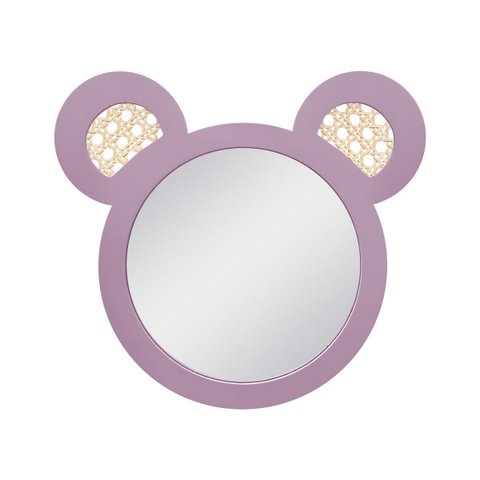 Espelho Decorativo Infantil 43x44cm Urso Rosa