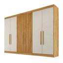 Ver imagem 2 de Guarda-roupa Potente 2,50m 2 Portas Ripadas Peroba/off White