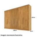 Ver imagem 6 de Guarda-roupa Potente 2,50m 2 Portas Ripadas Peroba/off White