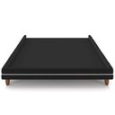 Ver imagem 4 de Cama Queen Base Box Pés Madeira 160cm Suném P05 Veludo Preto Bouclê Cru - Lyam Decor