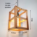 Ver imagem 2 de Luminária Teto Pendente Estilo Industrial Madeira Nobre Tr