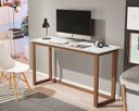Ver imagem 1 de Mesa de Estudo 120cm Branca para Quarto Pequeno Pés Madeira