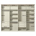 Ver imagem 4 de Guarda Roupa 4 Portas de Correr 100% MDF Americano Fancy Off White/Areia/Wood