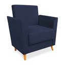 Ver imagem 4 de Poltrona de Amamentação com Puff Flavia Suede Azul Marinho - Pallazio