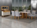 Ver imagem 6 de Conjunto Sala de Jantar Jade Gold 1,60m com 6 Cadeiras Jade Cinamomo/Linho Cinza