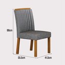 Ver imagem 4 de Conjunto Sala de Jantar Jade Gold 1,60m com 6 Cadeiras Jade Cinamomo/Linho Cinza