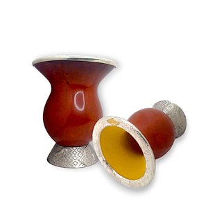 Cuia Bocal de Prata 600 Chapinha de Ouro 12k