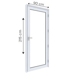 Porta de Alumínio de Giro com Vidro Temperado 215x90cm Lucasa Eccellente Abertura Direita - 3