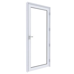 Porta de Alumínio de Giro com Vidro Temperado 215x90cm Lucasa Eccellente Abertura Direita - 2