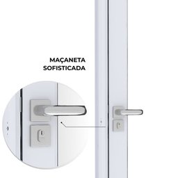 Porta de Alumínio de Giro com Vidro Temperado 215x90cm Lucasa Eccellente Abertura Direita - 6