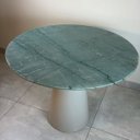 Ver imagem 5 de Mesa de Jantar Cone Redonda 80 Cm Tampo Mármore Verde da Vinci e Base Off White
