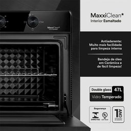 Forno Elétrico de Embutir EOS 47L Porta de Vidro All Black EFE47EP 110V - 5